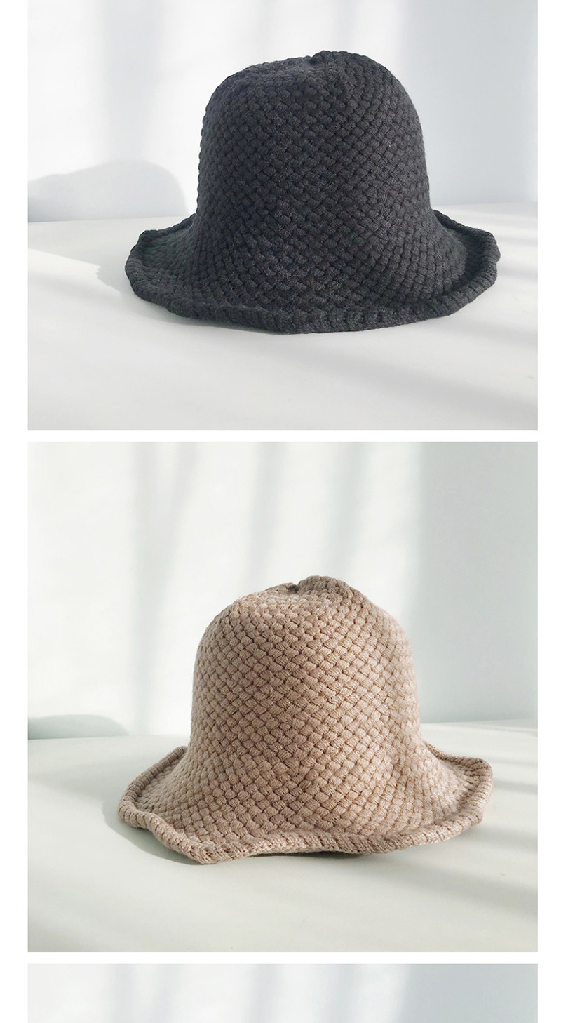 Fashion Bamboo Weave Black Knitted Wool Cap,Knitting Wool Hats