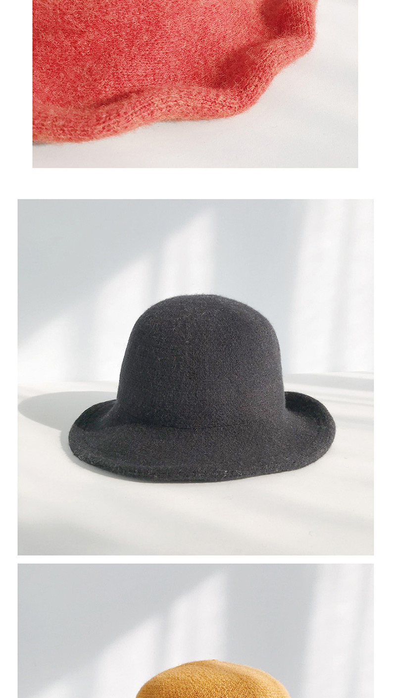 Fashion Brushed Woven Khaki Wool Knit Fisherman Hat,Knitting Wool Hats