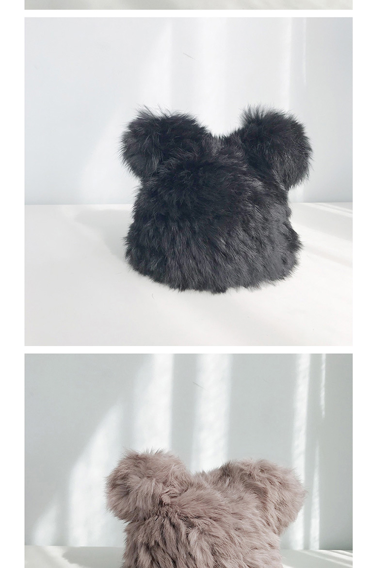 Fashion Rabbit Fur Panda Hat Pink Cat Ear Knit Wool Cap,Knitting Wool Hats