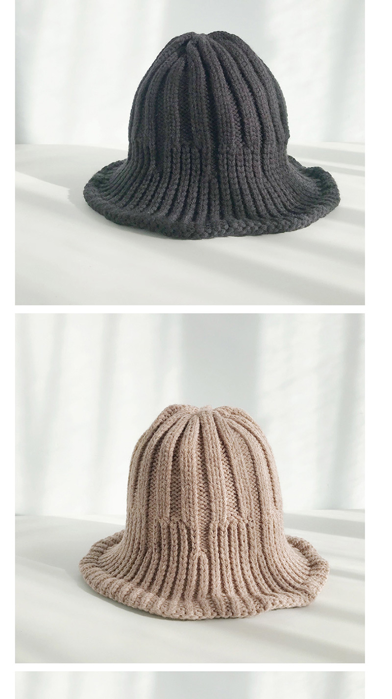 Fashion Thick Vertical Black Knitted Wool Foldable Striped Stretch Fisherman Hat,Knitting Wool Hats