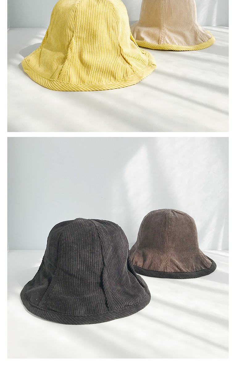 Fashion Corduroy Double-sided Yellow Corduroy Pit Strips On Both Sides Wearing Fisherman Hats,Sun Hats