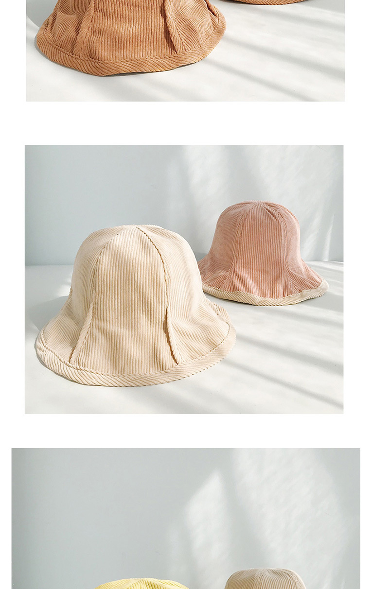 Fashion Corduroy Double-sided Yellow Corduroy Pit Strips On Both Sides Wearing Fisherman Hats,Sun Hats