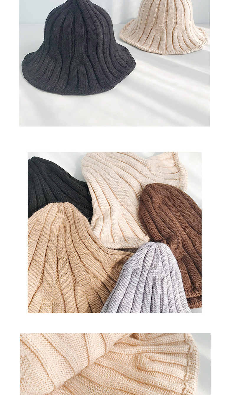 Fashion Wide Strip Knit Black Striped Knit Wool Hat,Knitting Wool Hats