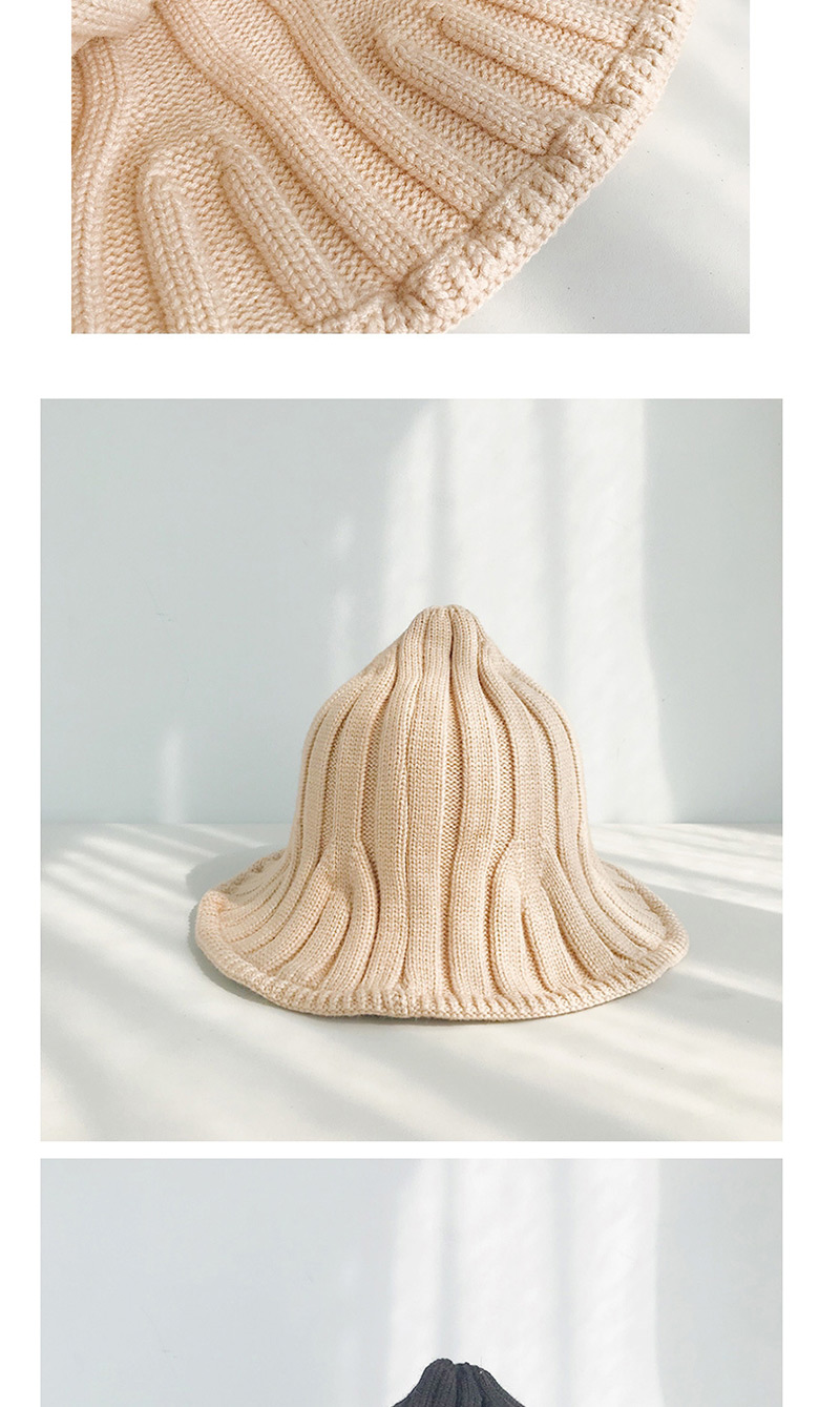 Fashion Wide Strip Knit Light Gray Striped Knit Wool Hat,Knitting Wool Hats