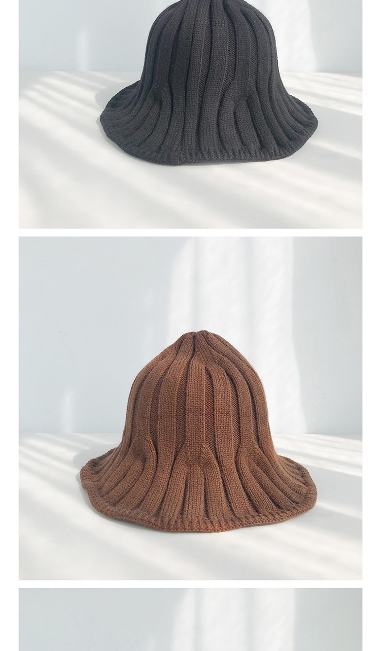 Fashion Wide Knit Brown Striped Knit Wool Hat,Knitting Wool Hats