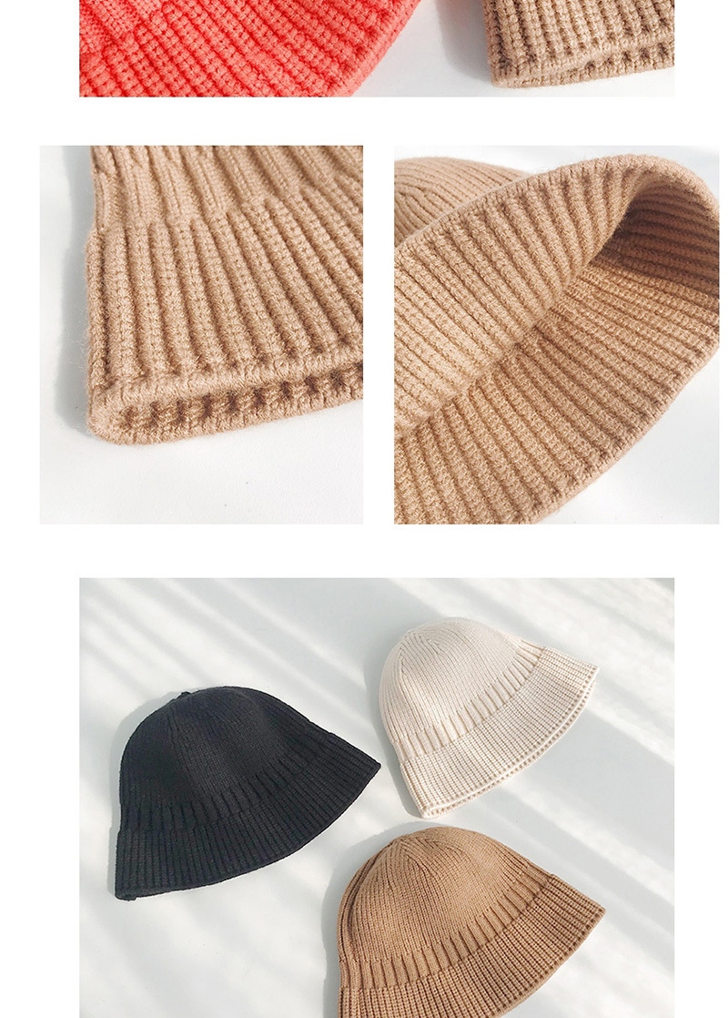 Fashion Wool Bucket Cap Black Knit Fisherman Hat,Knitting Wool Hats