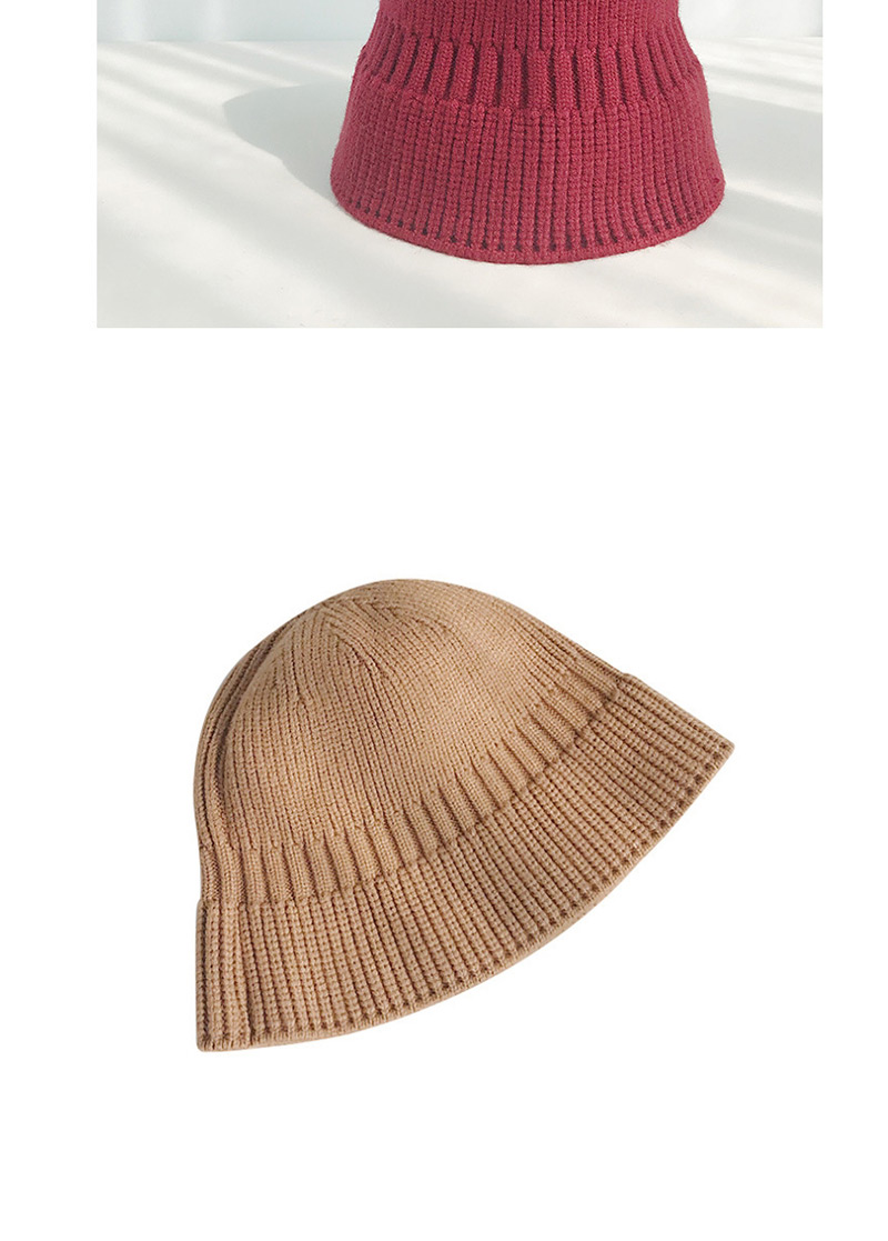 Fashion Wool Bucket Cap Wine Red Knit Fisherman Hat,Knitting Wool Hats