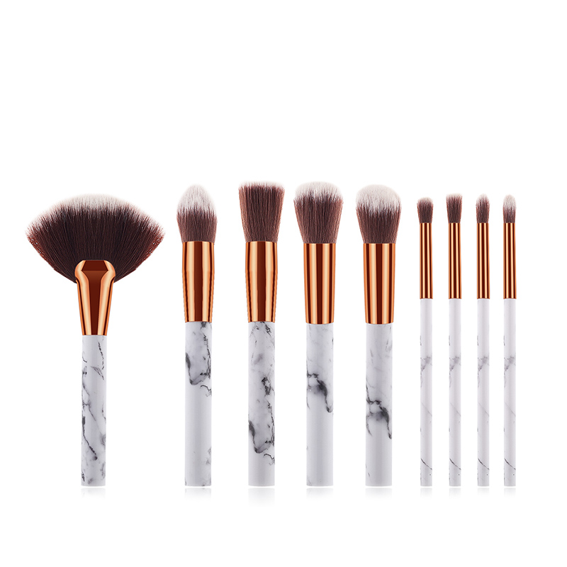 Fashion White 9-pack Marble Makeup Brush,Beauty tools
