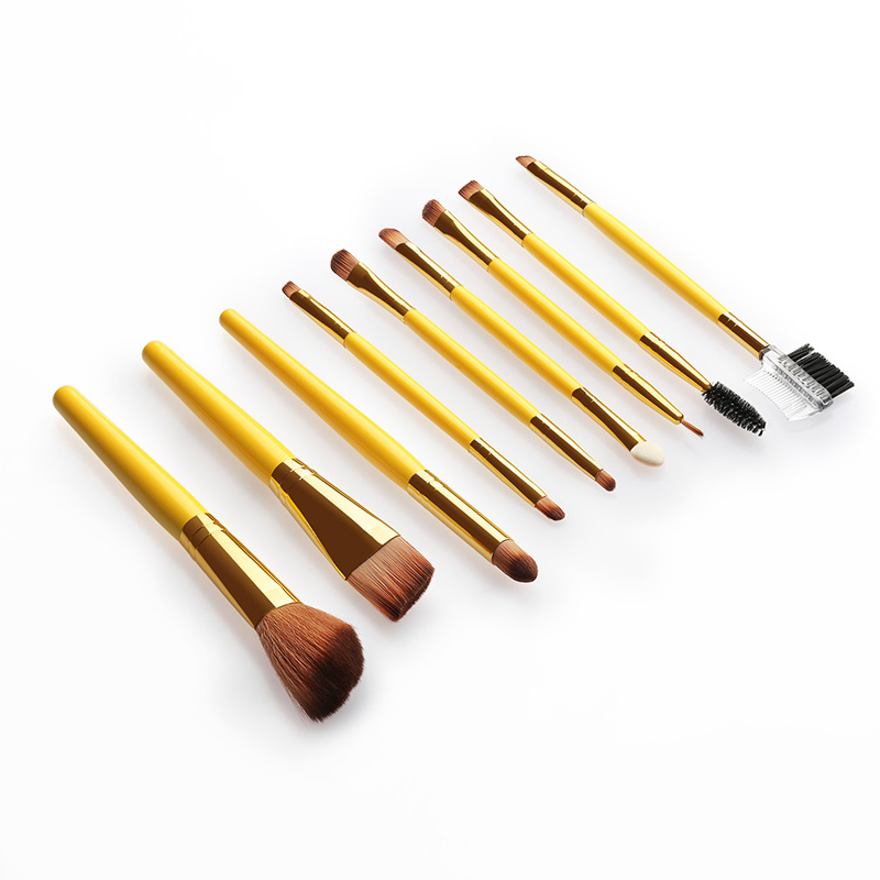 Fashion Yellow 9 Stick Makeup Brush,Beauty tools