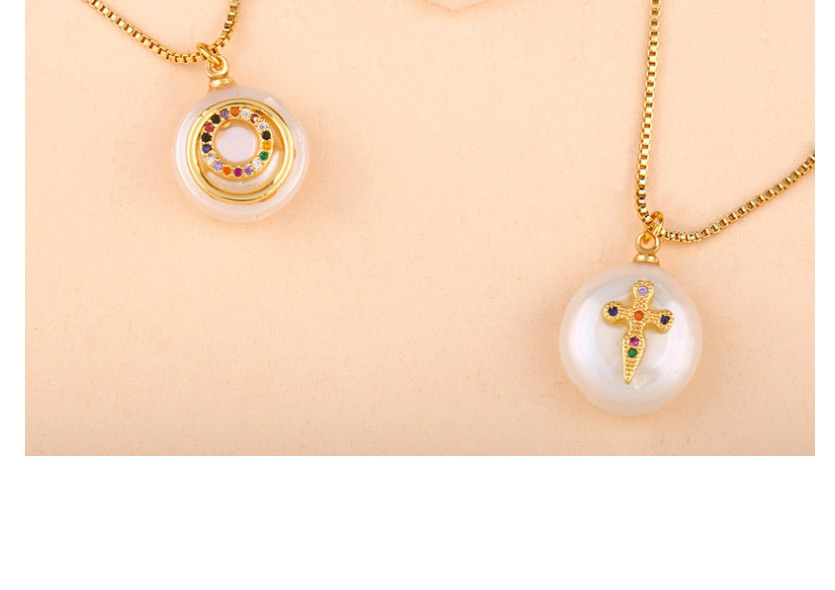 Fashion Circle Cross Love Pearl Necklace,Necklaces