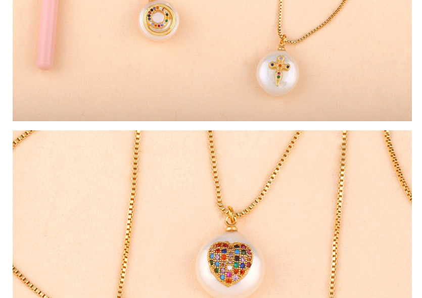 Fashion Cross Cross Love Pearl Necklace,Necklaces