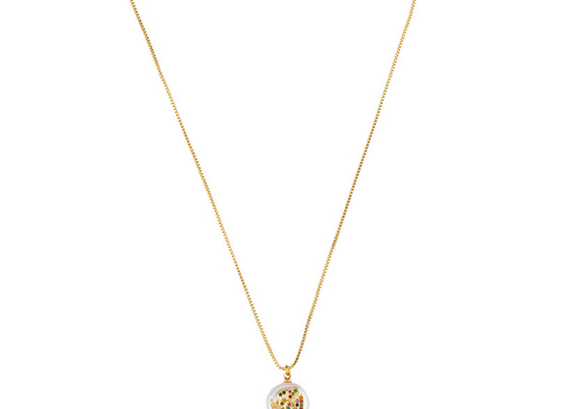 Fashion Maple Leaf Natural Pearl Diamond Animal Necklace,Necklaces