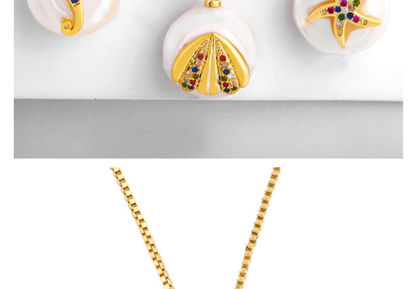 Fashion Starfish Micro Inlaid Zircon Pearl Necklace,Necklaces