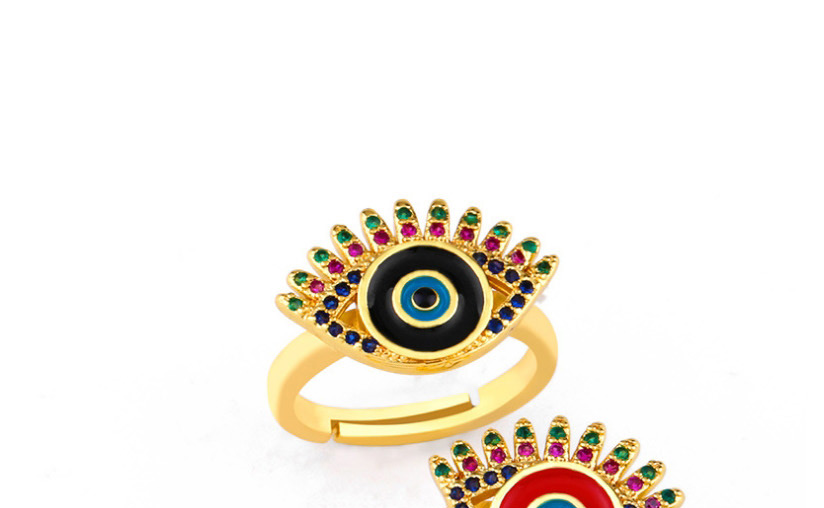 Fashion White Oil Drop Copper Plated Eye Opening Ring,Rings