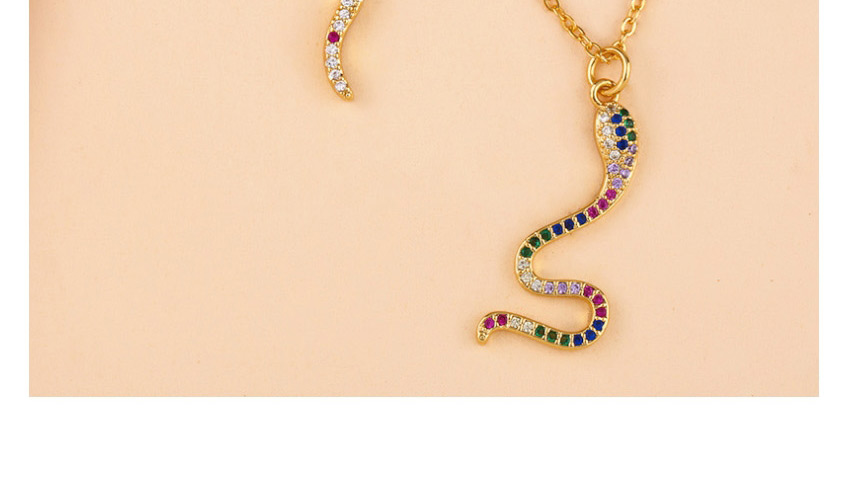 Fashion Golden Snake Diamond-shaped Snake Necklace,Necklaces