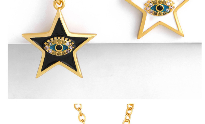 Fashion White Pentagram Star Oil Necklace,Necklaces