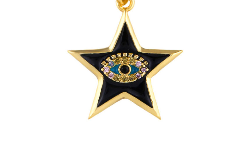 Fashion Black Pentagram Star Oil Necklace,Necklaces
