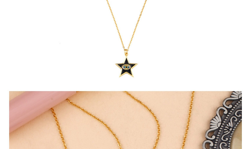 Fashion White Pentagram Star Oil Necklace,Necklaces