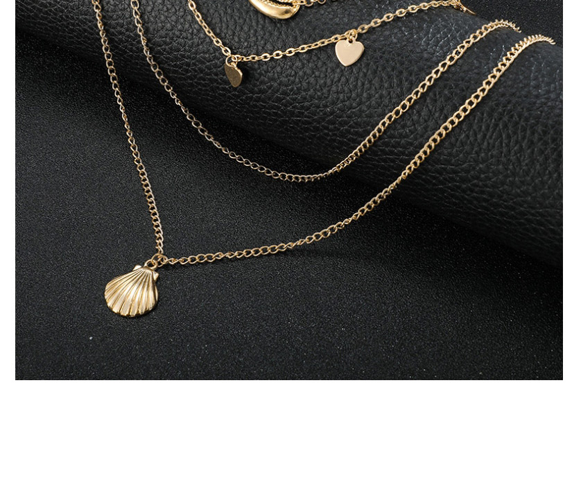 Fashion Gold Alloy Shell Love Multi-layer Necklace,Multi Strand Necklaces