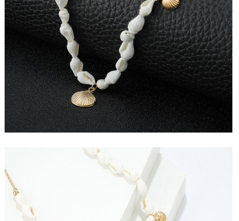 Fashion White Alloy Shell Conch Necklace,Pendants