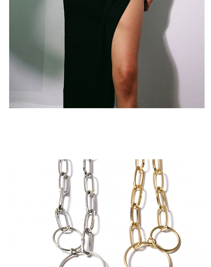 Fashion White K Round Lock Geometric Chain Waist Chain,Body Piercing Jewelry