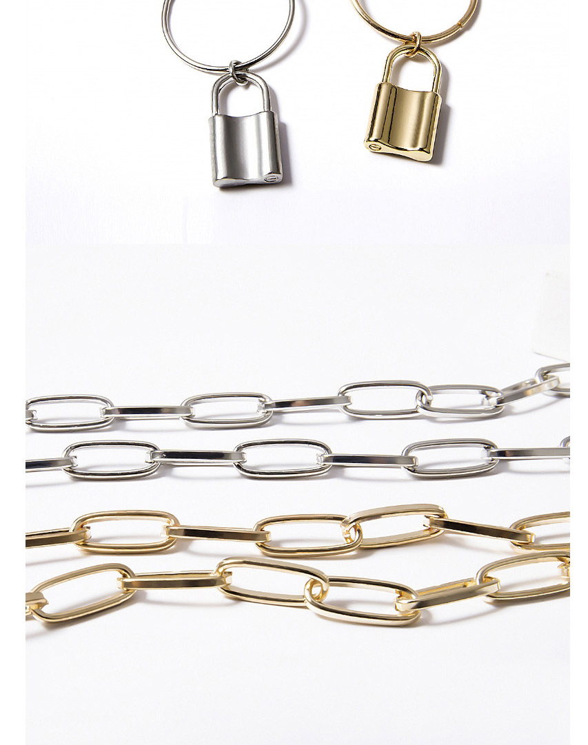 Fashion Gold Round Lock Geometric Chain Waist Chain,Body Piercing Jewelry