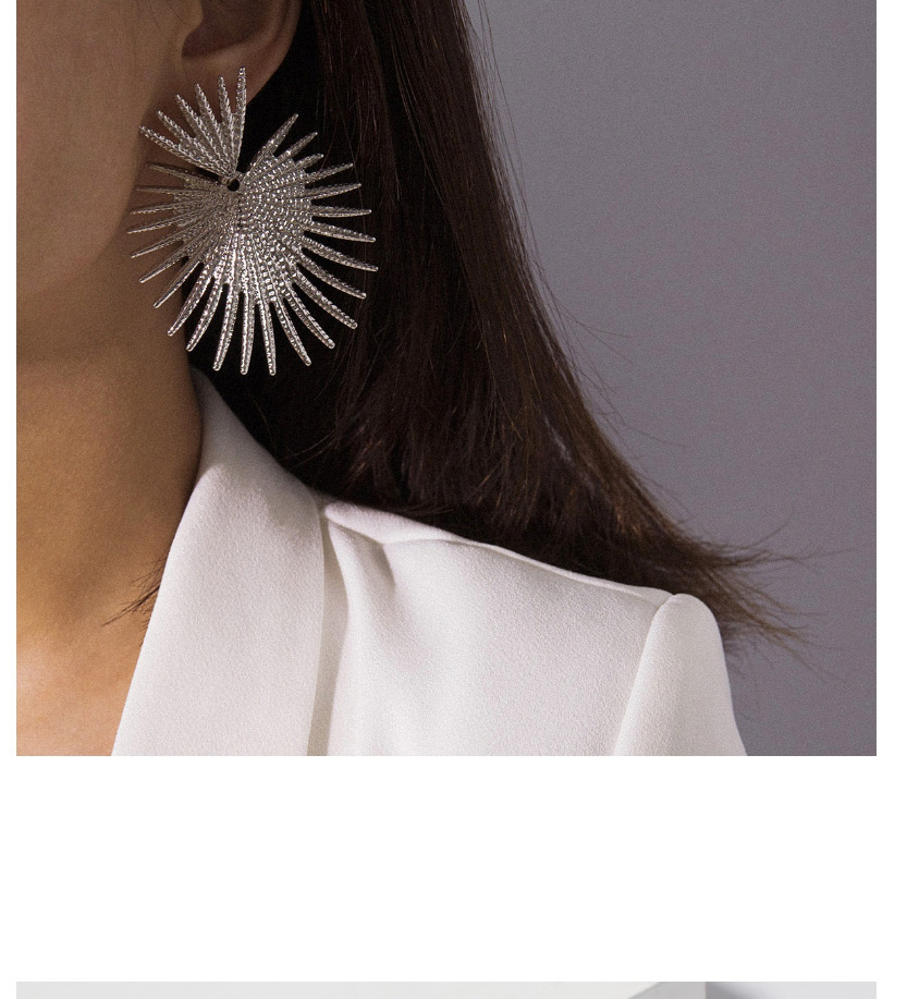 Fashion White K Heart-shaped Fan-shaped Fringe Geometric Earrings,Drop Earrings