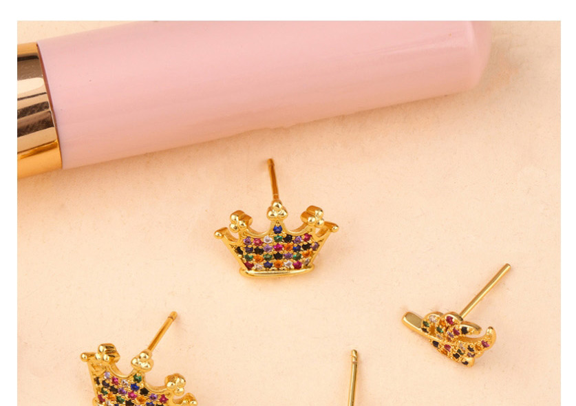 Fashion Branch Color Zirconium Crown Twig Earrings,Earrings