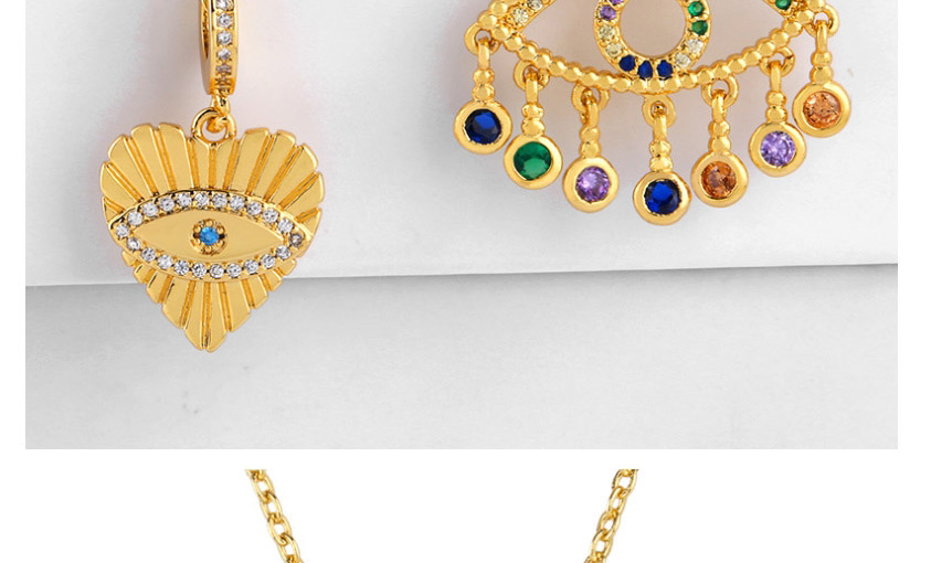 Fashion Eye Heart-shaped Diamond Necklace,Necklaces