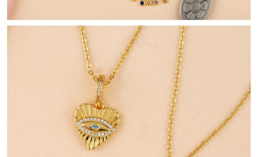 Fashion Eye Heart-shaped Diamond Necklace,Necklaces