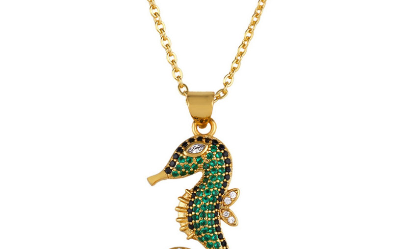 Fashion Lobster Lobster Sea Horse Zircon Necklace,Necklaces
