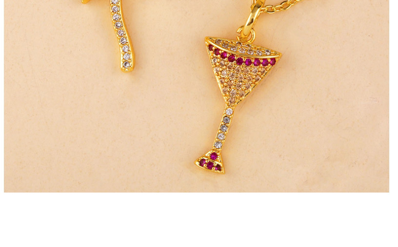 Fashion Coconut Tree Coconut Tree Diamond Necklace,Necklaces