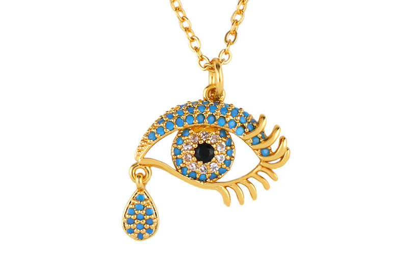 Fashion Eye Eye Tear Zircon Necklace,Necklaces