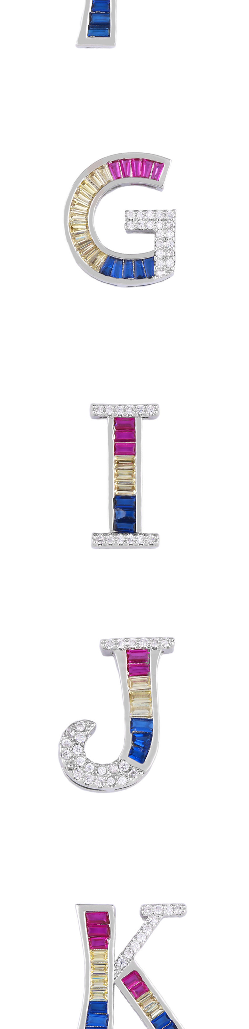 Fashion Silver M English Alphabet Set With Zircon Necklace,Necklaces
