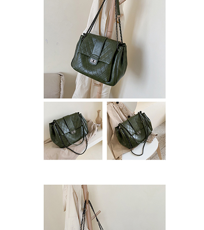  Fuchsia Chain Rhombic Shoulder Bag,Messenger bags
