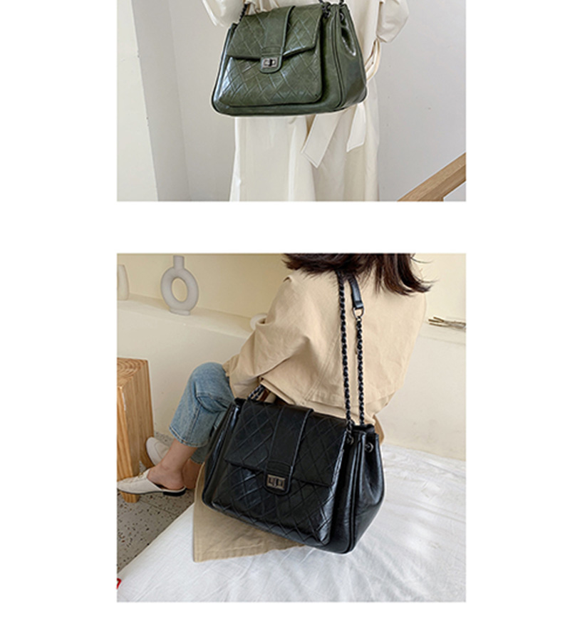  Green Chain Rhombic Shoulder Bag,Messenger bags