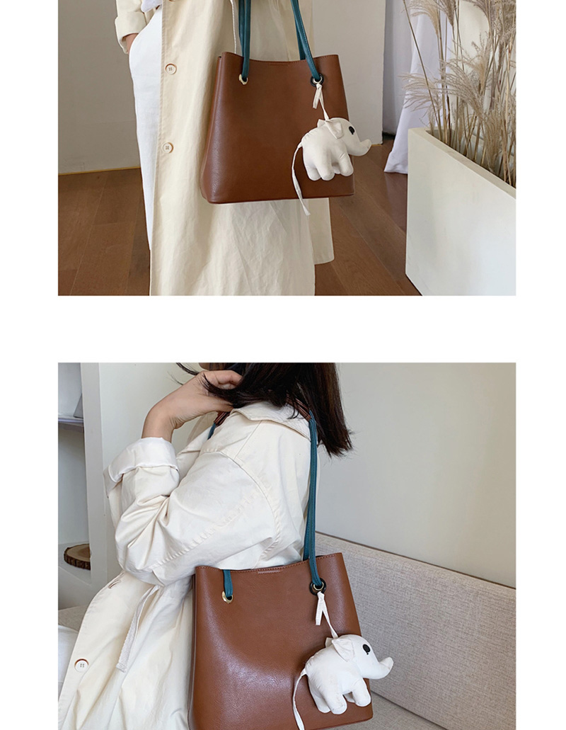  Brown Contrast Shoulder Bag,Messenger bags