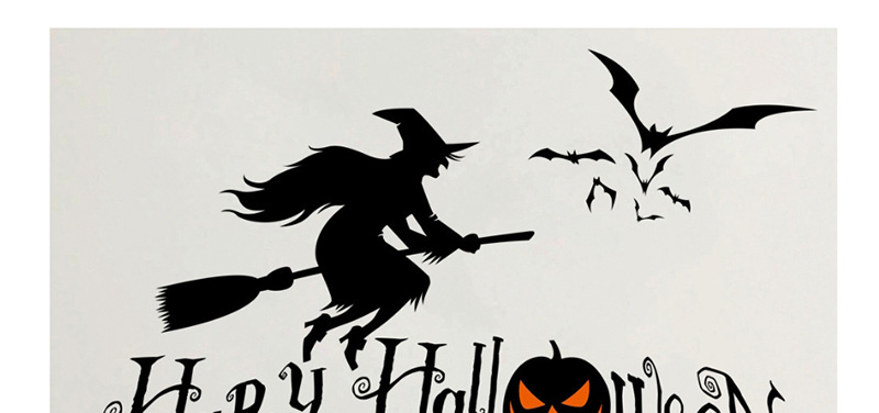 Fashion Multicolor Kst-6 Green Halloween Witch Wall Sticker Removable,Festival & Party Supplies