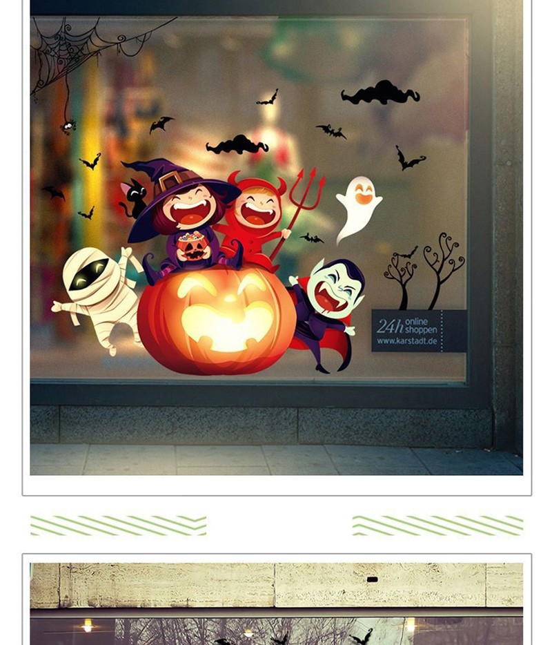Fashion Multicolor Xl890 Double-sided Halloween Wall Sticker Can Be Removed,Festival & Party Supplies
