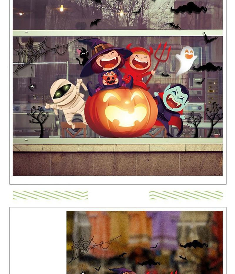 Fashion Multicolor Xl890 Double-sided Halloween Wall Sticker Can Be Removed,Festival & Party Supplies