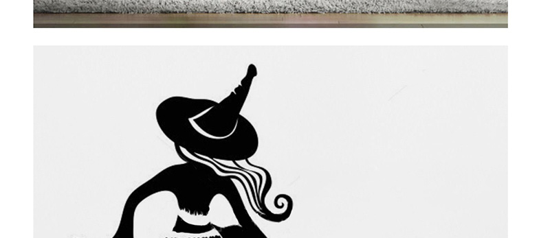 Fashion Multicolor Kst-46 Halloween Witch Riding Broom Removable Wall Sticker,Festival & Party Supplies