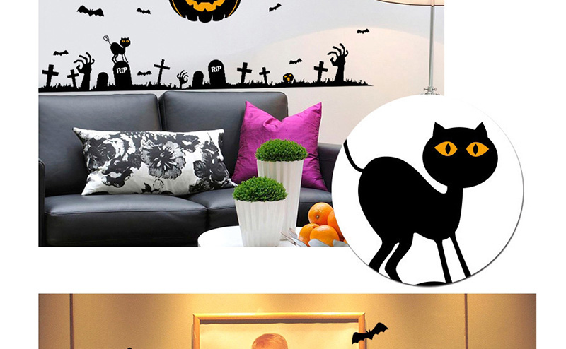 Fashion Color Sk90933d Halloween Pumpkin Cry Removable Wall Stickers,Festival & Party Supplies
