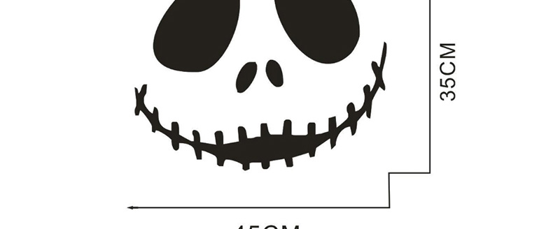 Fashion Black Ks020 Halloween Skull Wall Sticker,Festival & Party Supplies