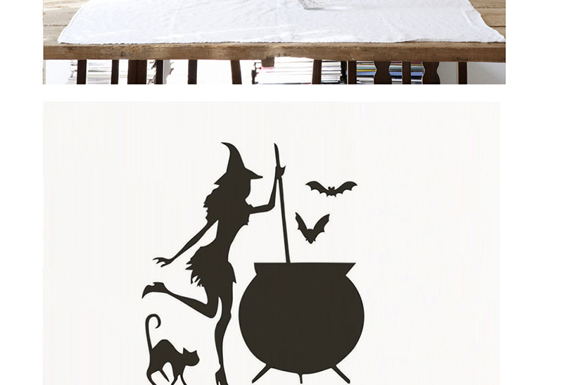 Fashion Multicolor Kst-76 Halloween Witch Bat Wall Sticker,Festival & Party Supplies