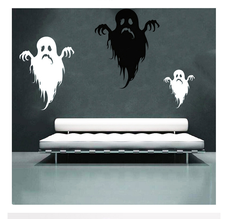 Fashion Light Grey Kst-34 Halloween Ghost Wall Sticker,Festival & Party Supplies