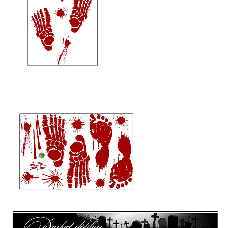 Fashion Multicolor Sk31008 Halloween Blood Hand Blood Footprint Haunted House Wall Sticker,Festival & Party Supplies