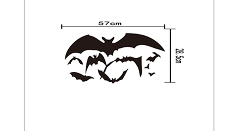 Fashion Multicolor Kst-33 Halloween Bat Wall Sticker,Festival & Party Supplies