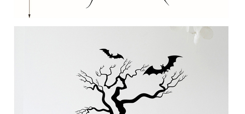 Fashion White Kst-42 Halloween Witch Tree Bat Wall Sticker,Festival & Party Supplies