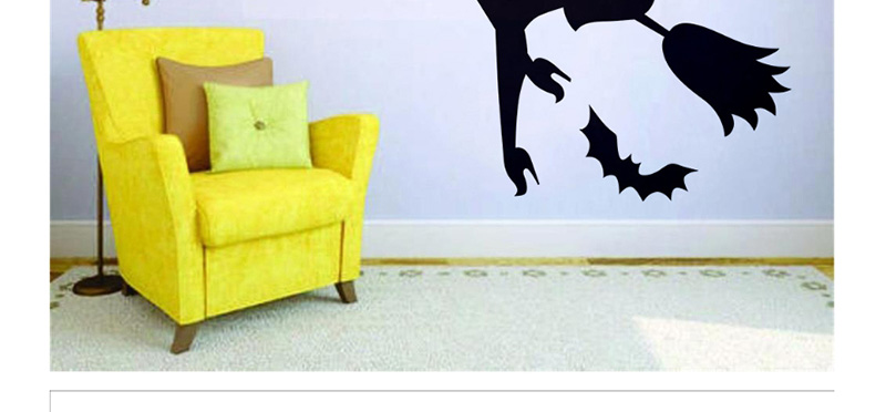 Fashion Multicolor Kst-52 Halloween Witch Riding Broom Wall Sticker,Festival & Party Supplies