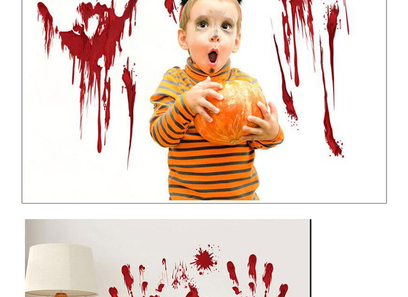 Fashion Multicolor 31006 Halloween Blood Handprint Removable Pvc Wall Sticker,Festival & Party Supplies